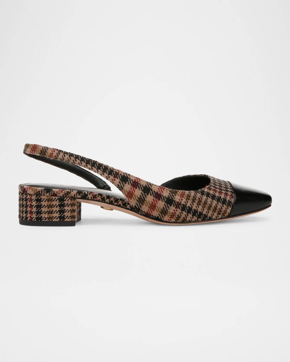 Cecile Plaid Slingback Ballerina Flats